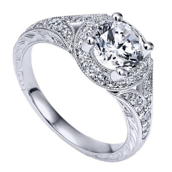 🔥Round Shiny CZ Noble Silver Wedding/Engagement Ring for Women, K808 - Picture 5 of 10